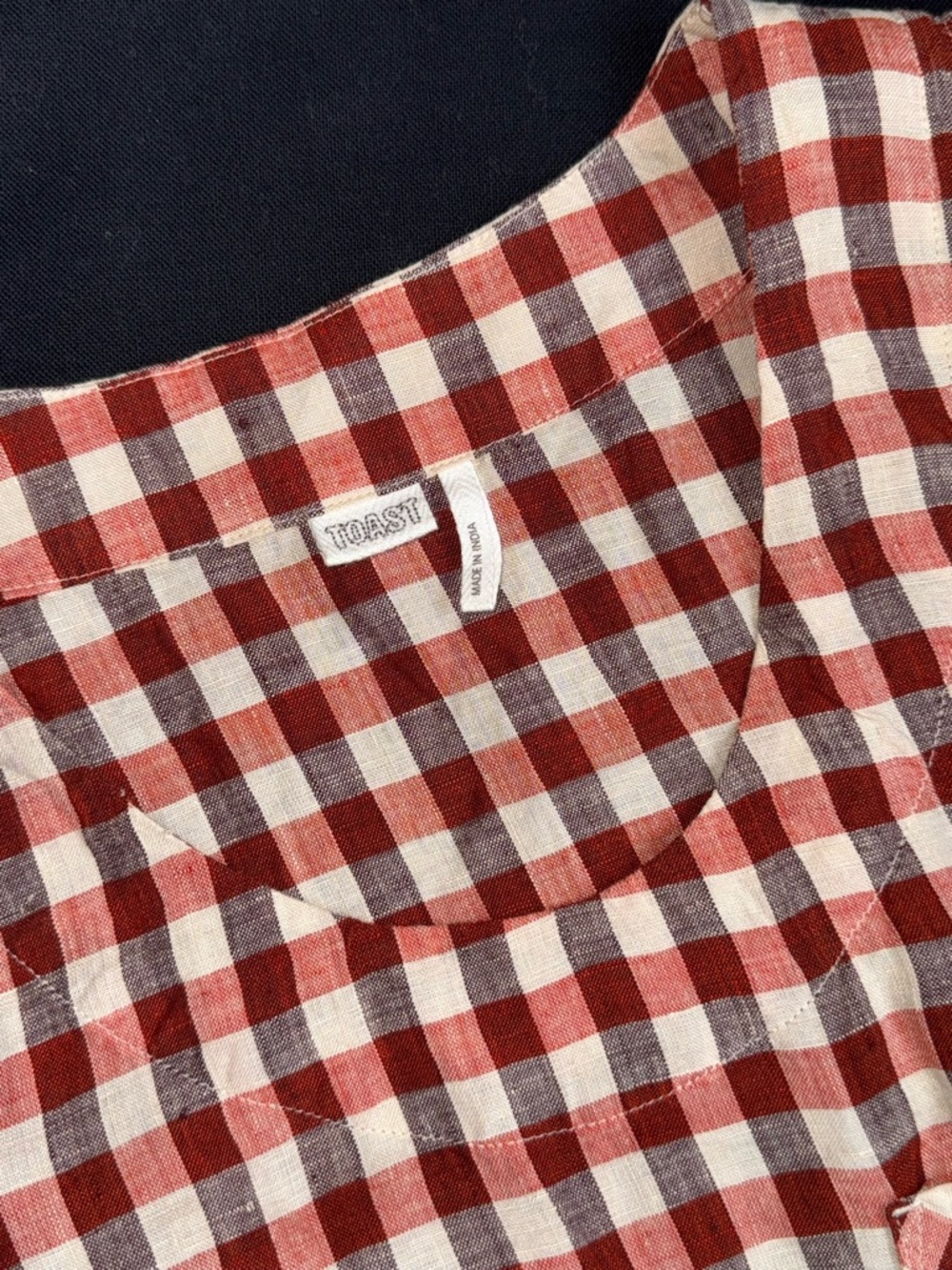 TOAST 100% Linen Gingham Maxi Swing Dress With Pockets Size S” - Picture 5 of 11